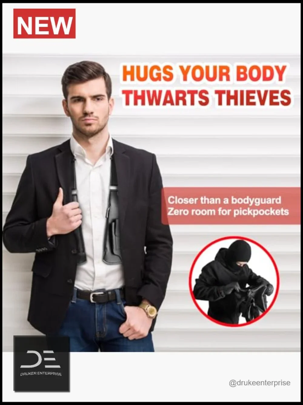 Anti-Theft Adjustable Strap Body Sling Bag for Men